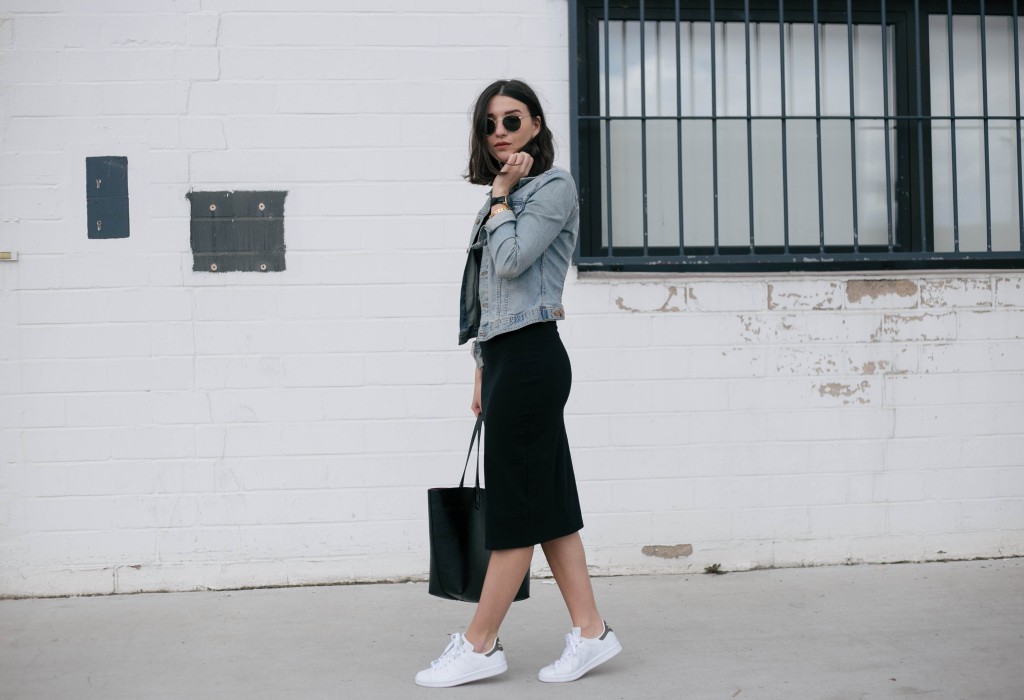 Basic Apparel-Sophievandaniels-Aboutyou-Rayban-sneakers-adidas-stansmith-zara-blogger-fashion-mididress-2
