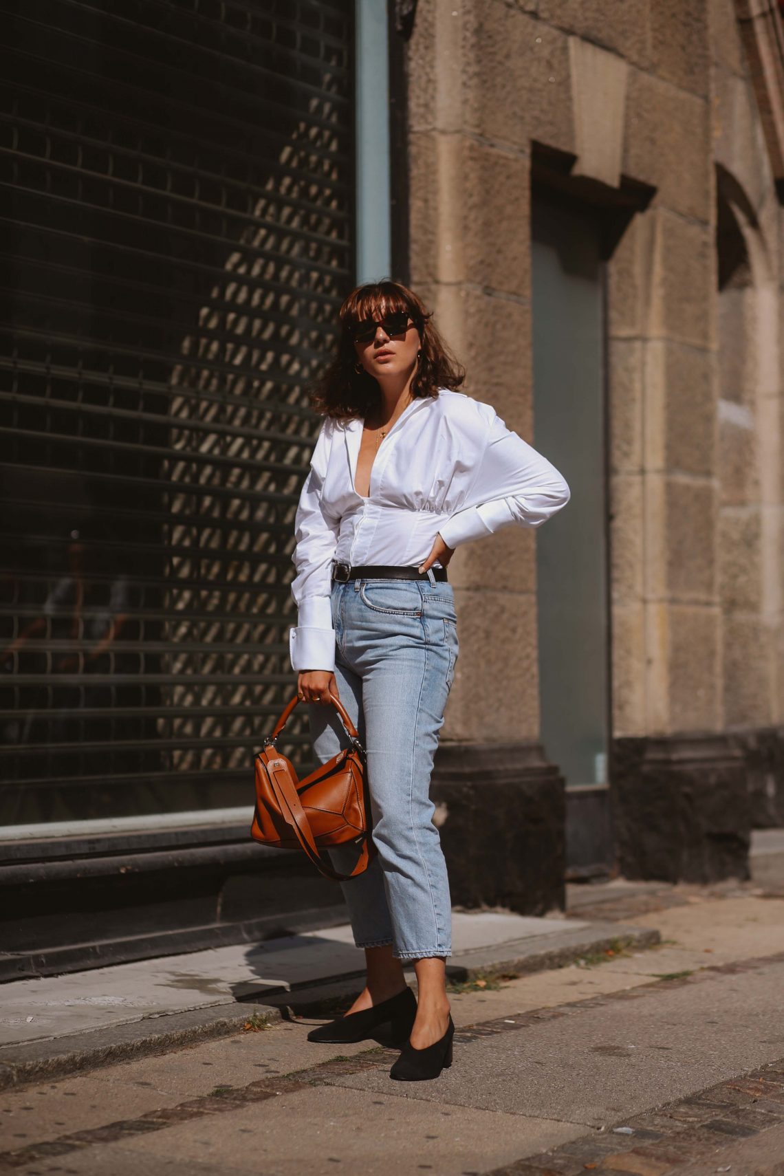 Copenhagen: Jacquemus Blouse, Loewe Bag