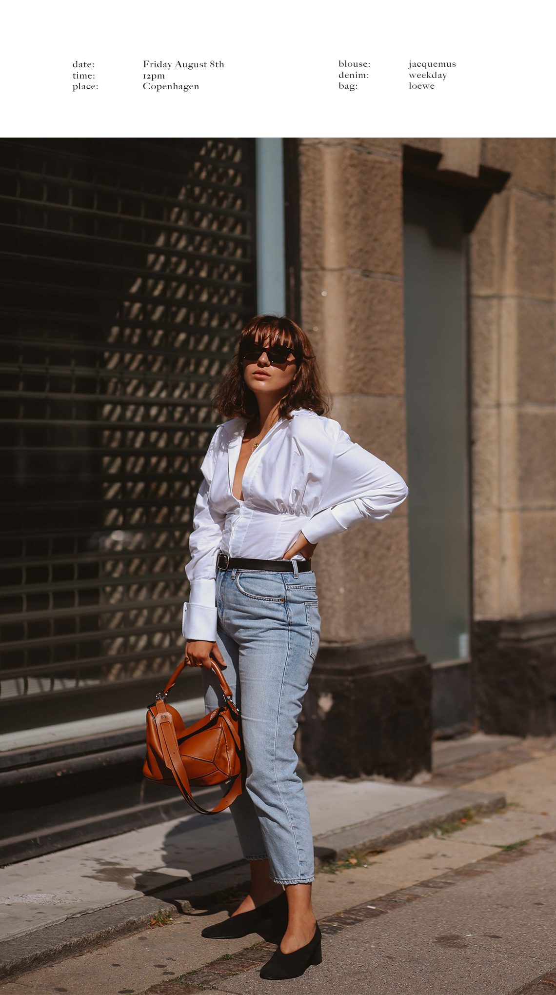 Copenhagen: Jacquemus Blouse, Loewe Bag